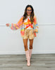 Neon Sorbet Drop Shoulder Open Front Cardigan (Reg.)