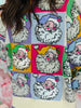 Queen Of Sparkles Pastel Colorblock Santa Button Up Cardigan (Reg. and Plus)