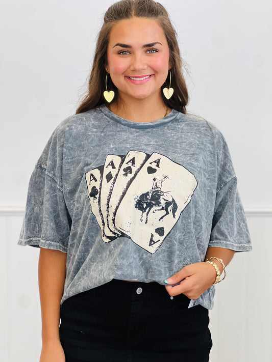 Four of a Kind Mineral Washed Tee (Reg. and Plus)