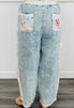 POL Denim Embroidered Floral Joggers (Reg.)