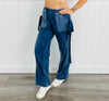 Side Ribbon Bow Mineral Wash Pants (Reg)-2 Colors