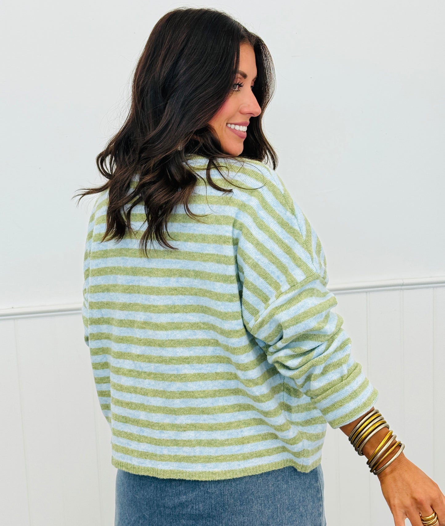 Matcha Striped Gigi Cardigan (Reg.)