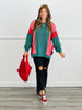Hunter Green Color Block Holiday Top (Reg & Plus)