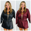 Faux Leather Zip Up Jacket (Reg.) - 2 Colors