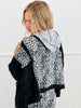 POL Black Cheetah Layered Crochet Lace Hoodie Top (Reg.)