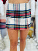 White Christmas Plaid Skort With Slit (Reg.)