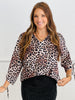 Leopard Print V-Neck Blouse (Reg. and Plus)