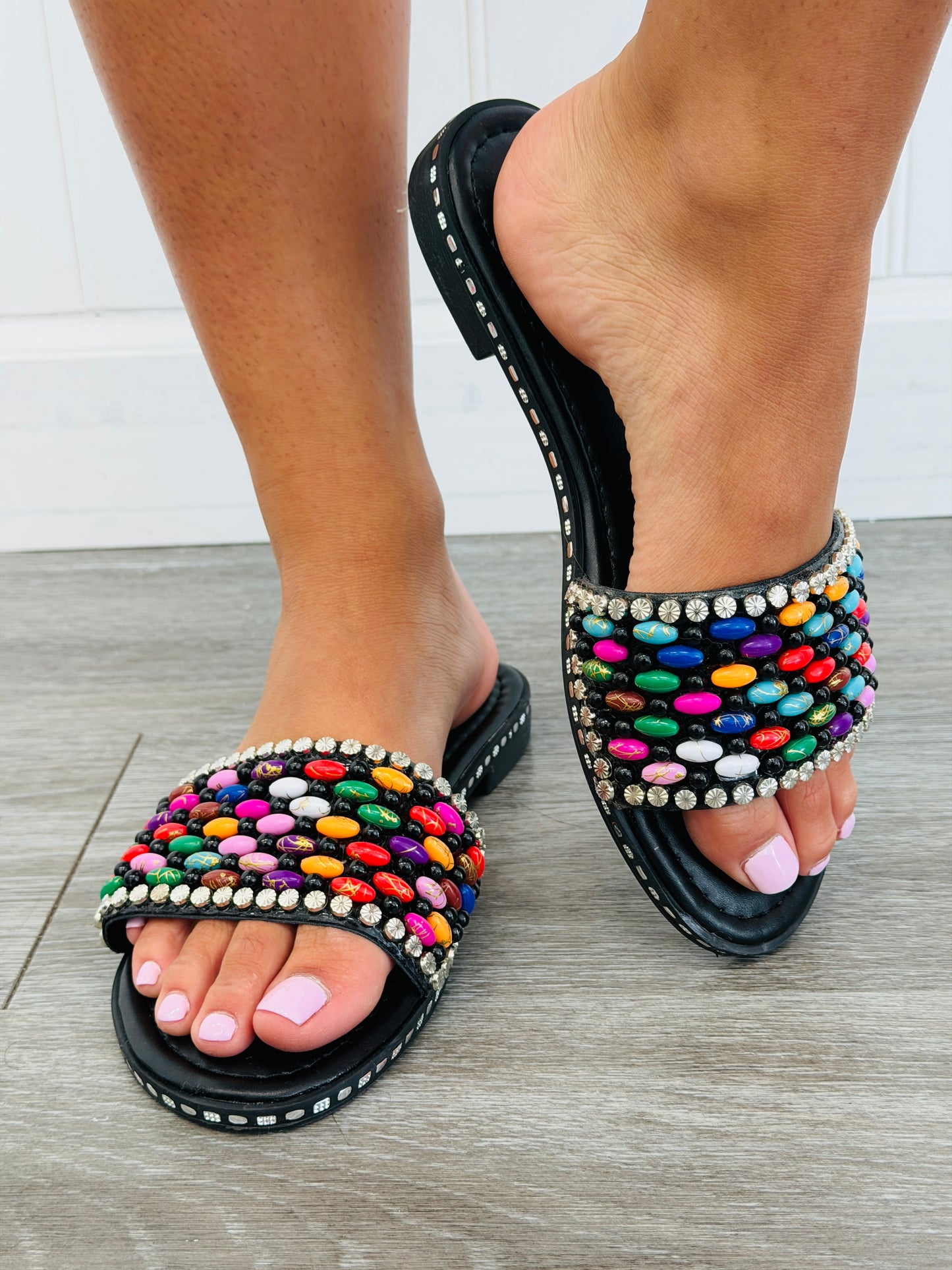 Black Mosaic Moments Sandals