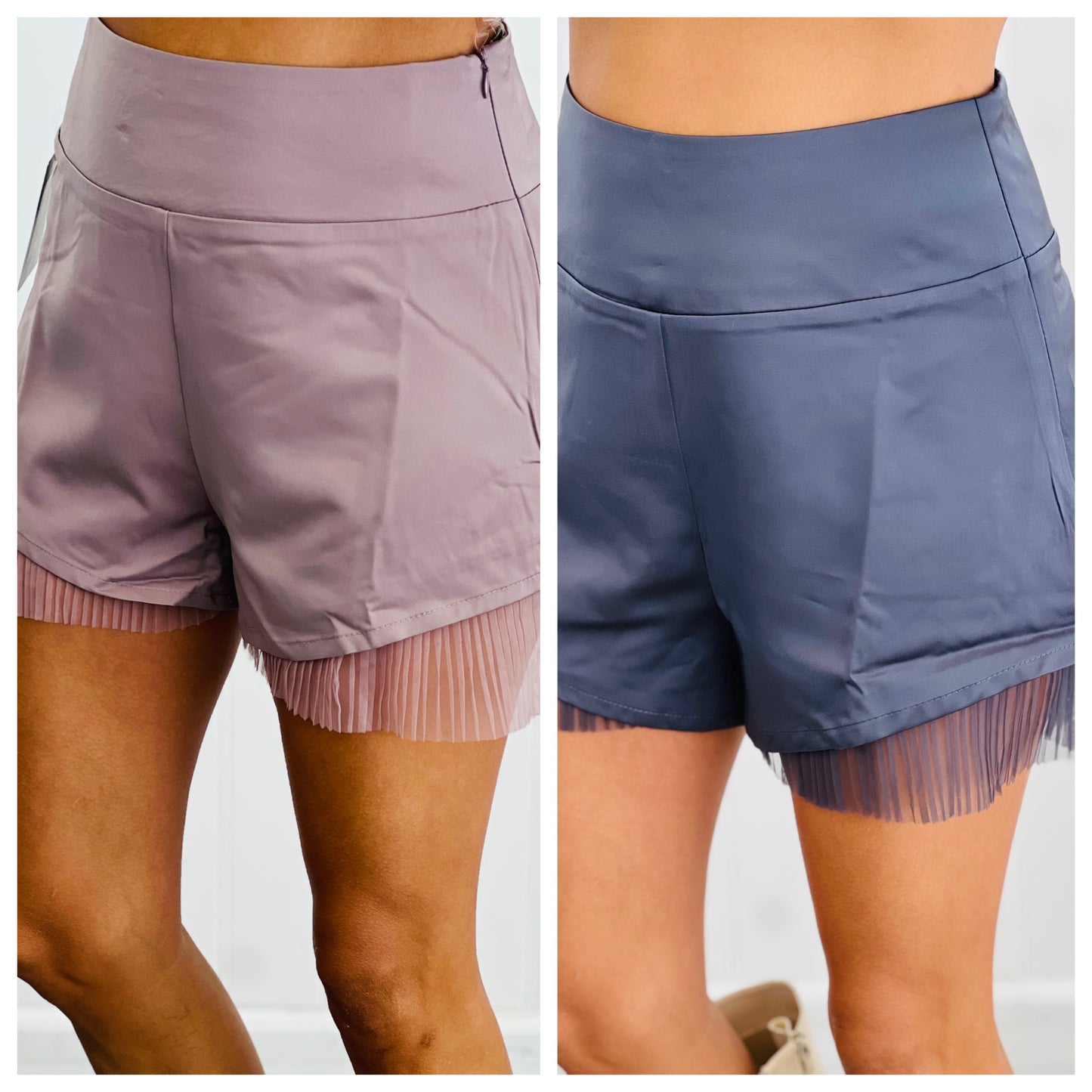 Mesh Lace Trim Shorts (Reg.)-2 Colors