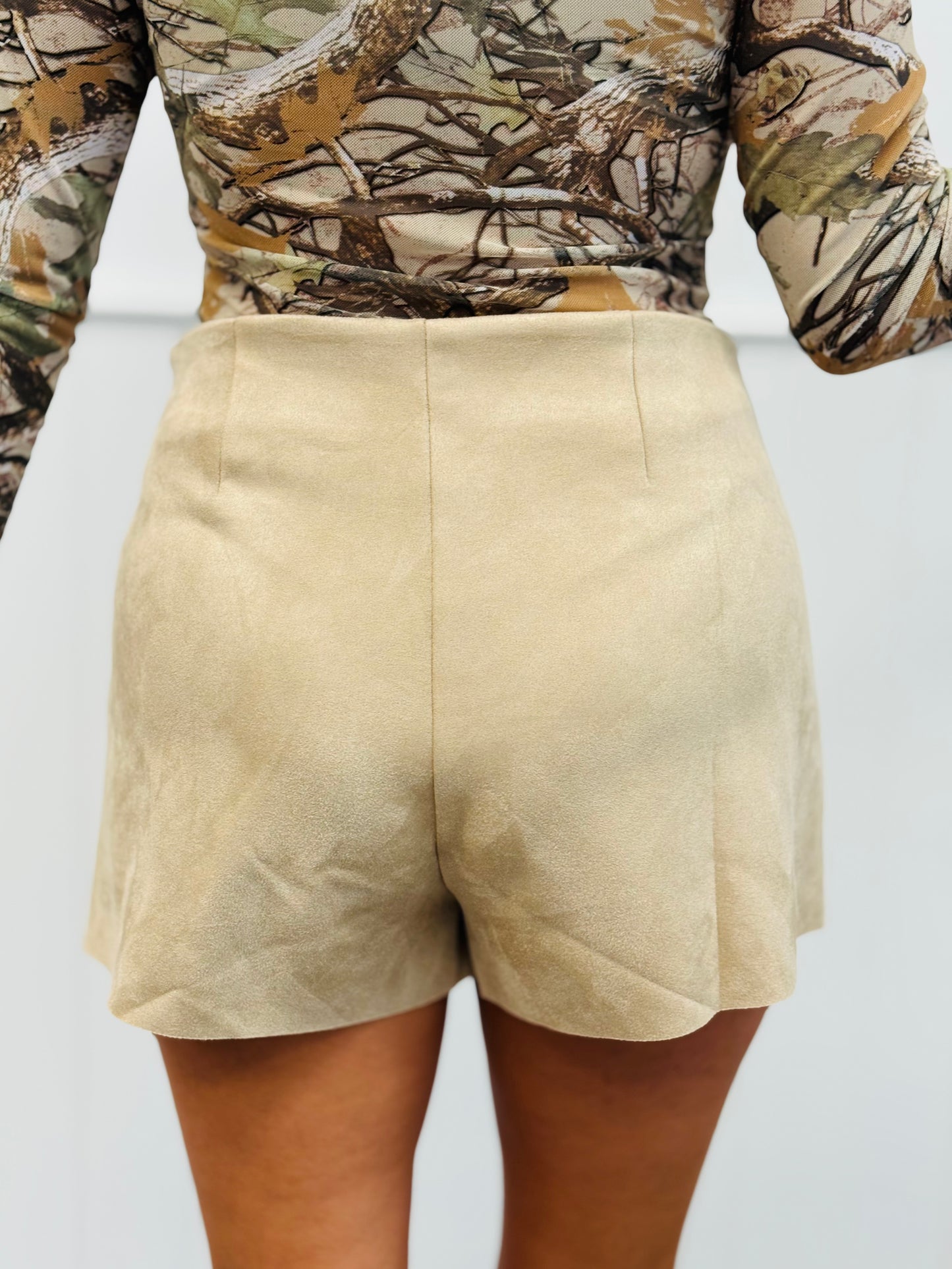 Faux Suede Front Wrap Mini Skort (Reg.)-3 Colors