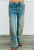 Medium Wash Embroidered Flowers Jeans (Reg.)
