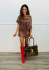 Chocolate Brown Sequin Poncho Top (Reg.)