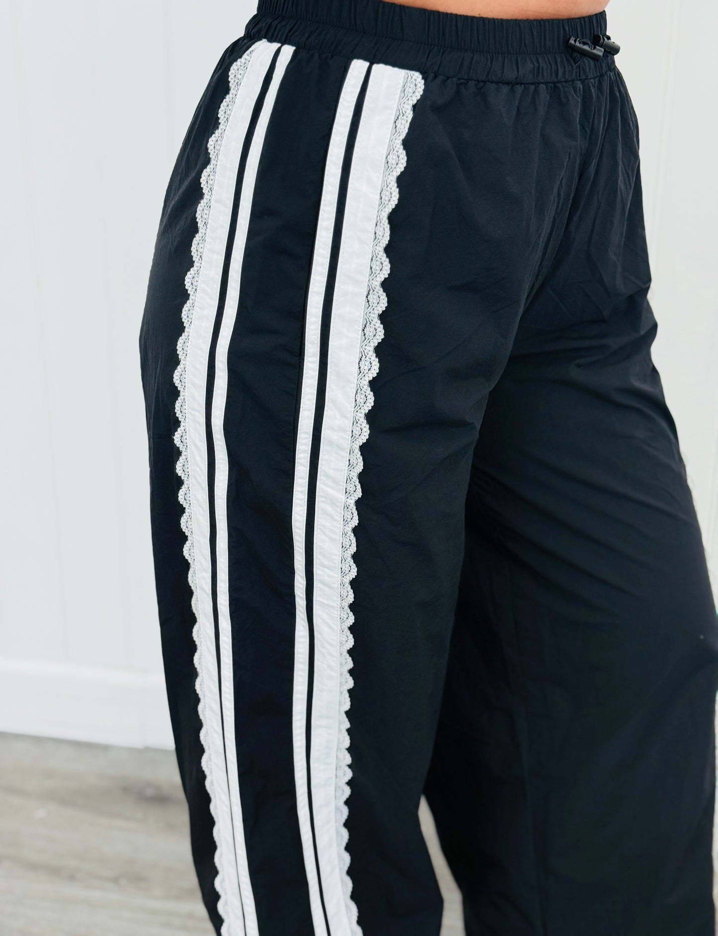 Black Side Stripe Track Pants (Reg.)