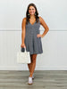 Blue Strappy Checkered Mini Dress (Reg & Plus)