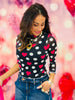 Black Hearts & Dots LS Mesh Top (Reg. and Plus)