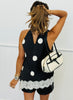 Black Polka Dot Halter Neck Sleeveless Blouse (Reg.)