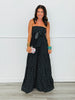 Black Strapless Polka Dot Jumpsuit (Reg & Plus)