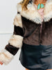 Brown Faux Fur Hook N Eye Jacket  (Reg.)