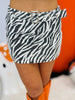 Zebra Print Low Rise Belted Mini Skirt (Reg.)