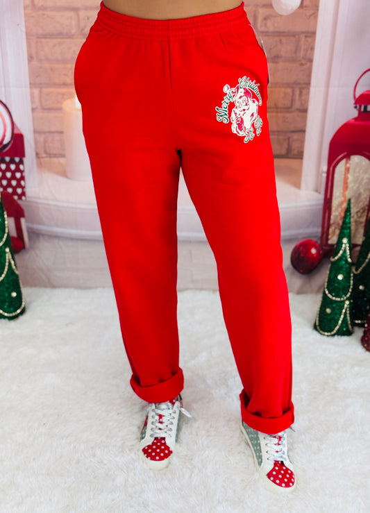 Red Merry Christmas To All Joggers (Reg. and Plus)