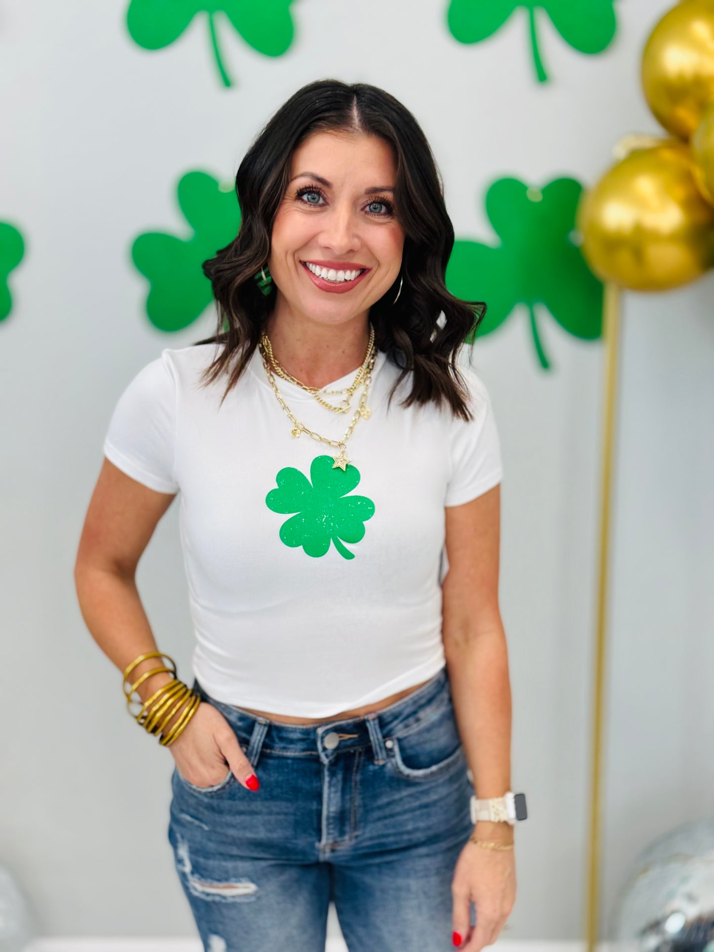 Four Leaf Clover Graphic Tee (Reg)-2 Colors