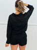 Black Collared Long Sleeve Romper (Reg.)