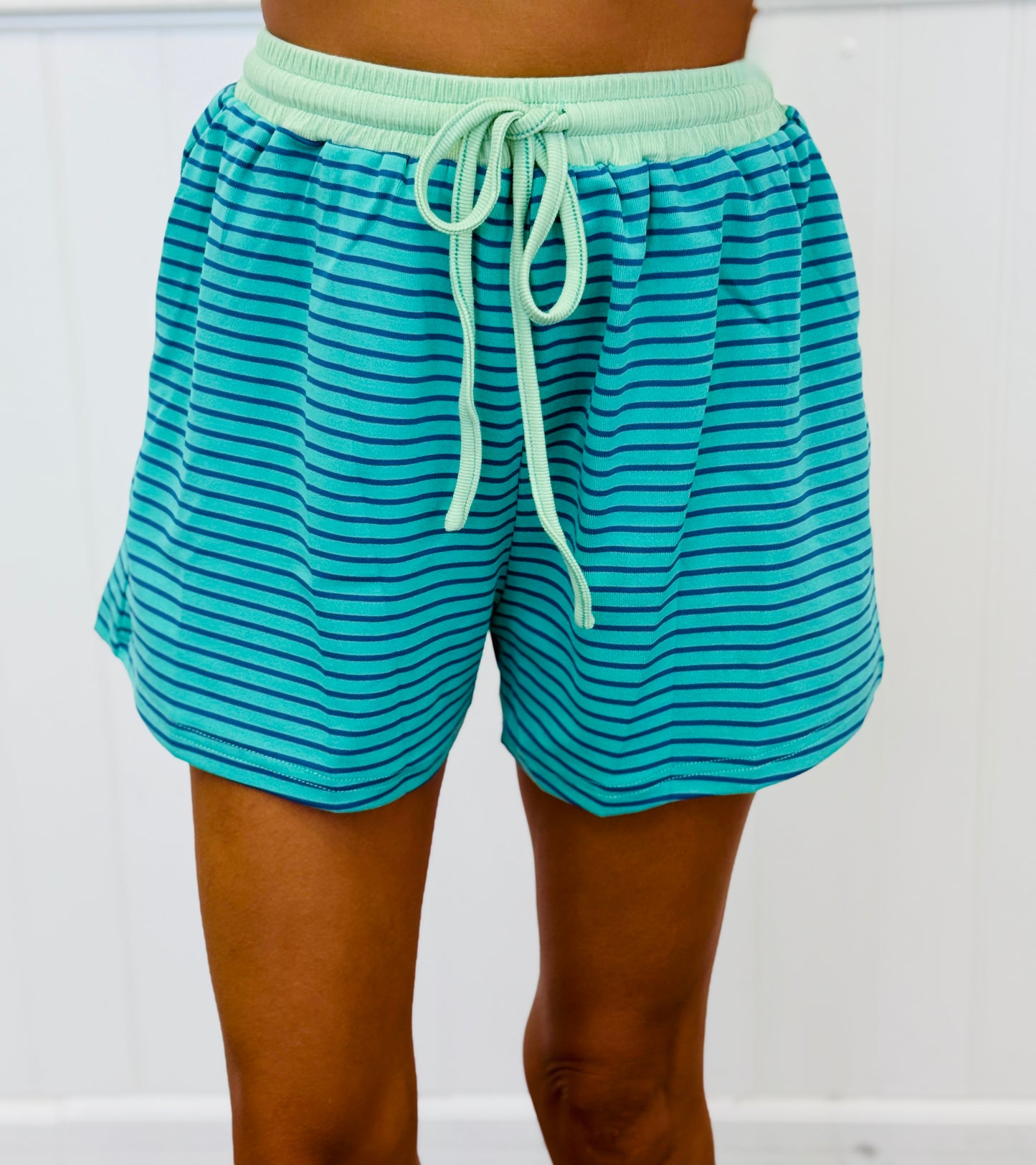Emerald/Mint Striped Top & Shorts Set (Reg.)