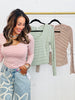 Striped Scooped Neck Long Sleeve Top (Reg.) - 3 Colors