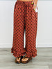 Brick/Brown Ruffled Hem Polka Dot Pants (Reg.)