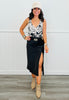 Black/Cream Cow Print Halter Top (Reg.)