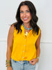 Knotted Collared Sleeveless Top (Reg.)-5 Colors