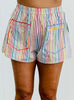 Queen Of Sparkles Rainbow Striped Sequin Pocket Shorts (Reg. & Plus)
