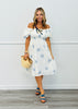 Blue Multi Striped Floral Midi Dress (Reg & Plus)