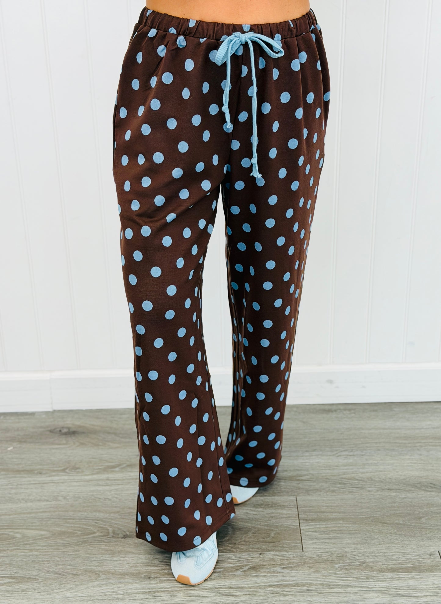 Brown Polka Dot Top & Pants Set (Reg.)
