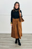 Autumn Daze Corduroy Midi Skirt (Reg)-2 Colors