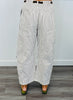 Off White/Brown Stripe Barrel Pants (Reg.)