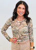 Army Brown/Taupe Print Mesh Top (Reg & Plus)