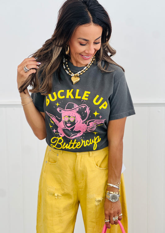 Buckle Up Butter Cup Tee (Reg. and Plus)