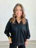 Collard V-Neck Long Sleeve Top (Reg. and Plus) - 4 Colors