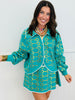 Queen Of Sparkles Mint & Gold Horse Knit Skirt (Reg. & Plus)