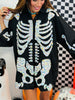 Queen Of Sparkles Black Iridescent Jeweled Skeleton Tunic Top (Reg. and Plus)