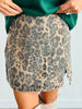 Denim Leopard Washed Skirt (Reg.)