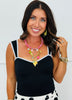 Black/White Sweetheart Crop Tank (Reg.)