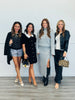 Black Faux Leather Gold Button Jacket (Reg.)