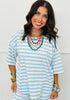 Short Sleeve Striped Top (Reg & Plus)-5 Colors