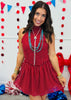 Red/White Polka Dot Halter Neck Mini Dress (Reg.)