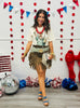 Statue Of Liberty Leopard Bling Tee (Reg. and Plus)
