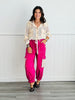 POL Punch Pink Crochet Pockets Pants (Reg.)