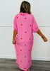 Pink Polka Dot Side Sit Midi Dress (Reg.)