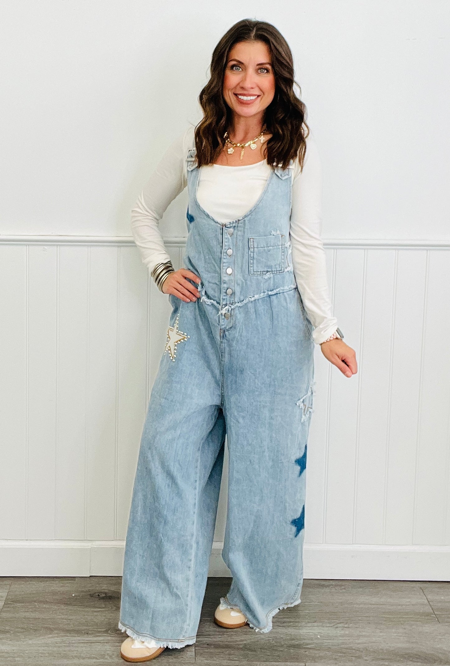 POL Denim Star Patch Overalls (Reg)